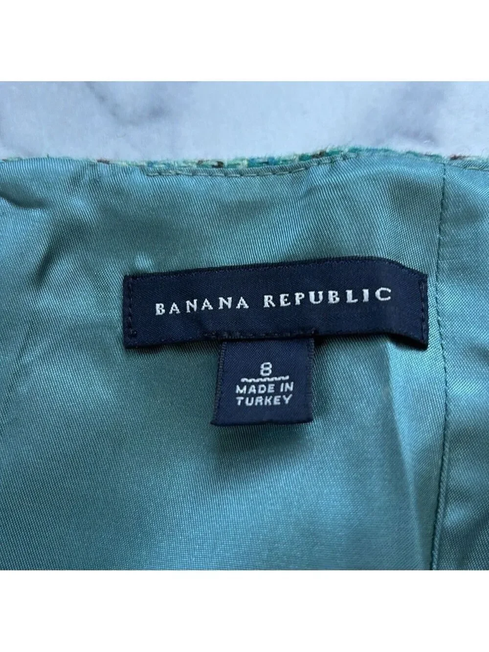 Banana Republic Turquoise Plaid Wool Mini Skirt Size 8